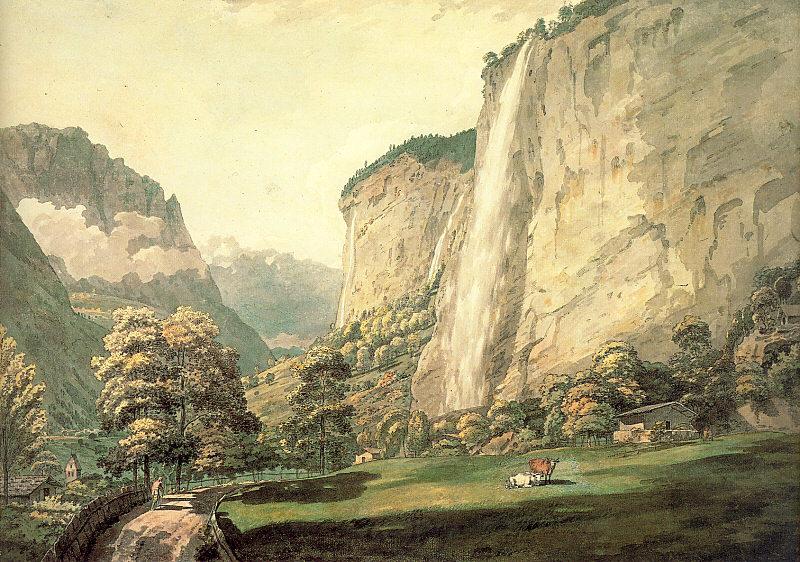 Pars, William The Valley of Lauterbrunnen and the Staubbach France oil painting art